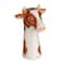 Hello Honey® 12.5" Brown & White Hand-Painted Decorative Stoneware Cow Vase